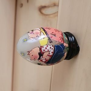 Pig Family Glass Egg